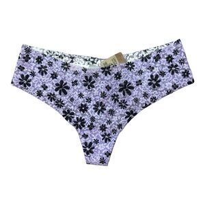 NWT Victoria’s Secret PINK Lavender Daisy Embroidered Mesh Thong Medium